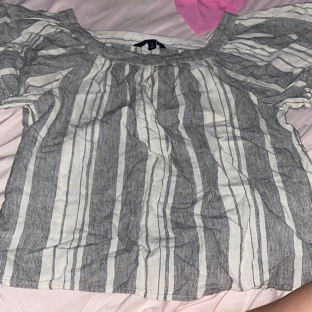 Banana Republic Black and White Striped Top